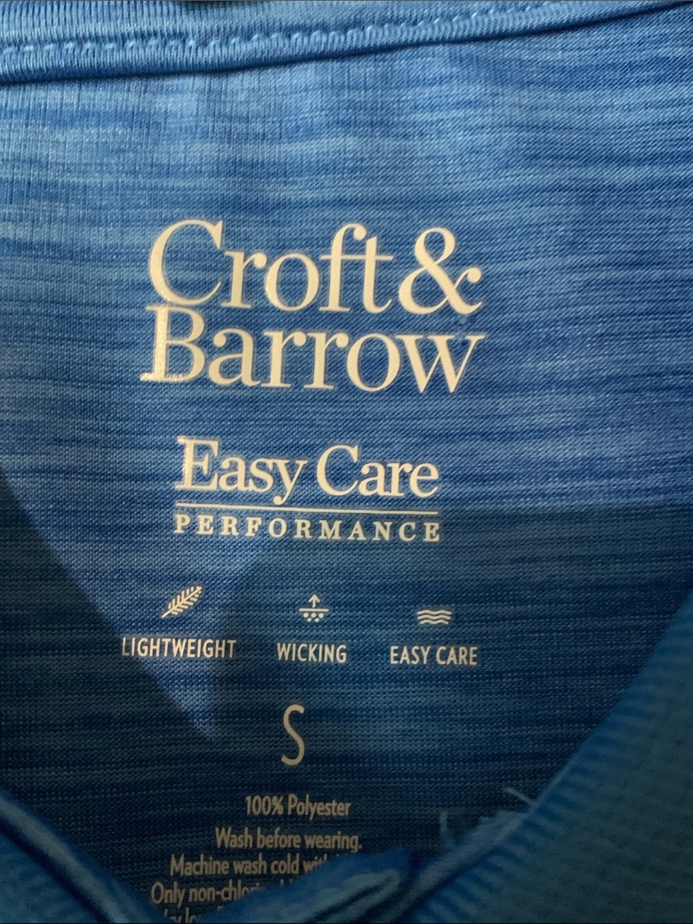 croft & barrow Royal Blue Heather Men's Polo Shirt - Picture 3 of 6